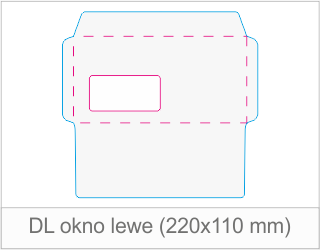 Koperta DL okno lewe (220x110 mm) – druk z arkusza
