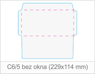Koperta C6/5 bez okna (229x114 mm) – druk z arkusza